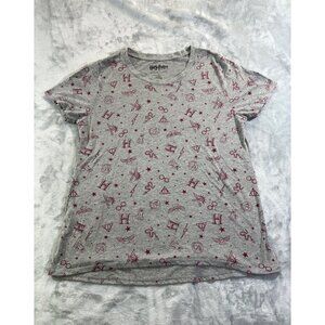 Harry Potter Women's Shirt XX- LARGE Grey t-shirt with Maroon Iconic Symbols